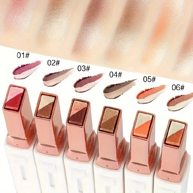Double Color Eyeshadow Stick Pearlescent Eyeshadow Pencil Glitter Liner Highlighter Multicolor Eye Shadow Eyes Makeup Cosmetics