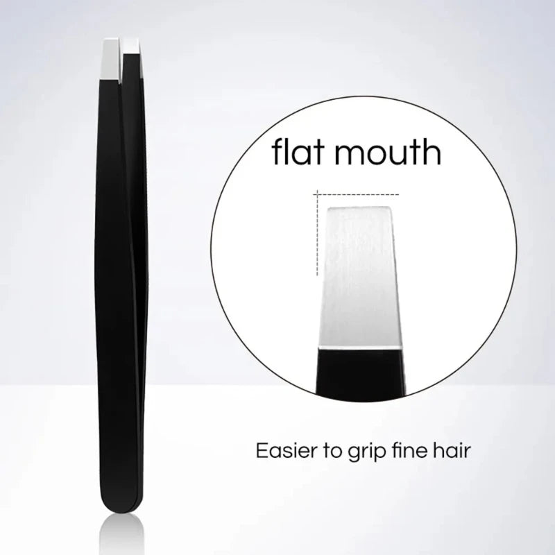 Wholesale Hair Removal Tweezers Stainless Steel Eyebrow Tweezers Pink Slanted Black Tip Point Face Harmless Makeup Beauty Black