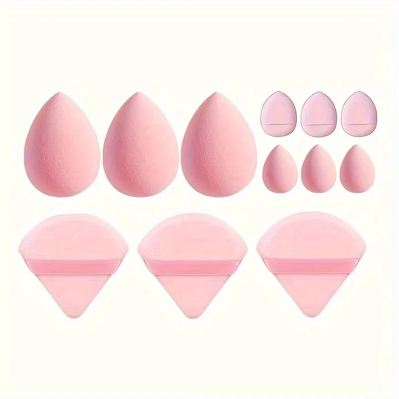 12-Piece Multi-Purpose Makeup Sponge And Powder Puff Set, Including 3 Powder Puffs, Mini Finger Powder Puffs, Beauty Eggs