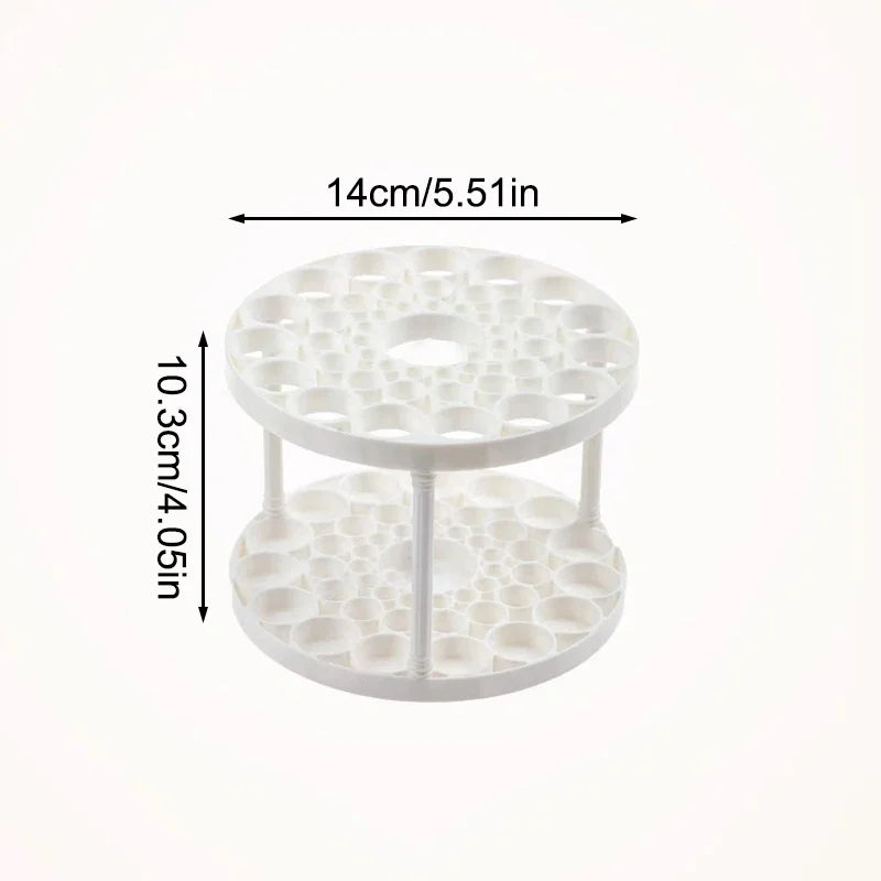 360° Rotating 45-Hole Makeup Brush Holder - Detachable & Washable Circular Storage with Pen Compartment for Dresser