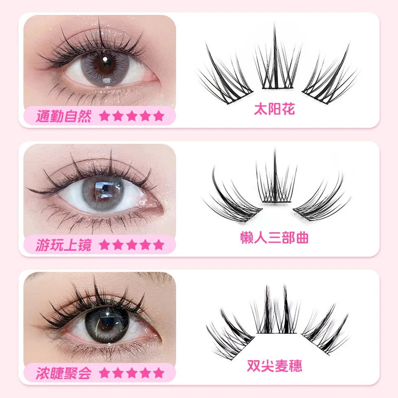 MIAOJIE Sunflower False Eyelashes Black Natural Manga Lashes Anime Eyelashes Large Capacity Eyelashes Extension Chinese Makeup