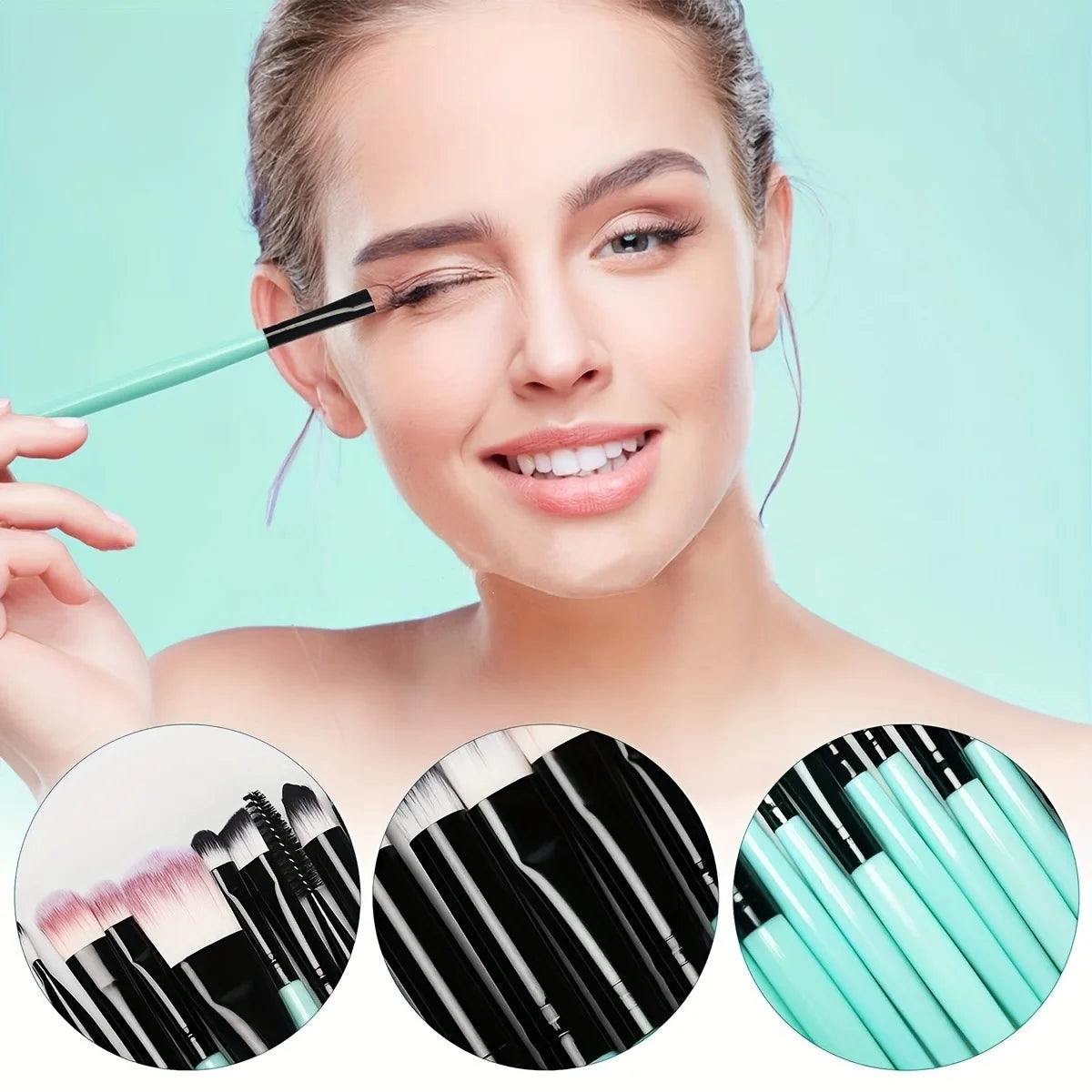 MJ 20 Eye Makeup Brushes, Full Set of Eye Shadow Makeup Tools, Popular Eyeliner Brush