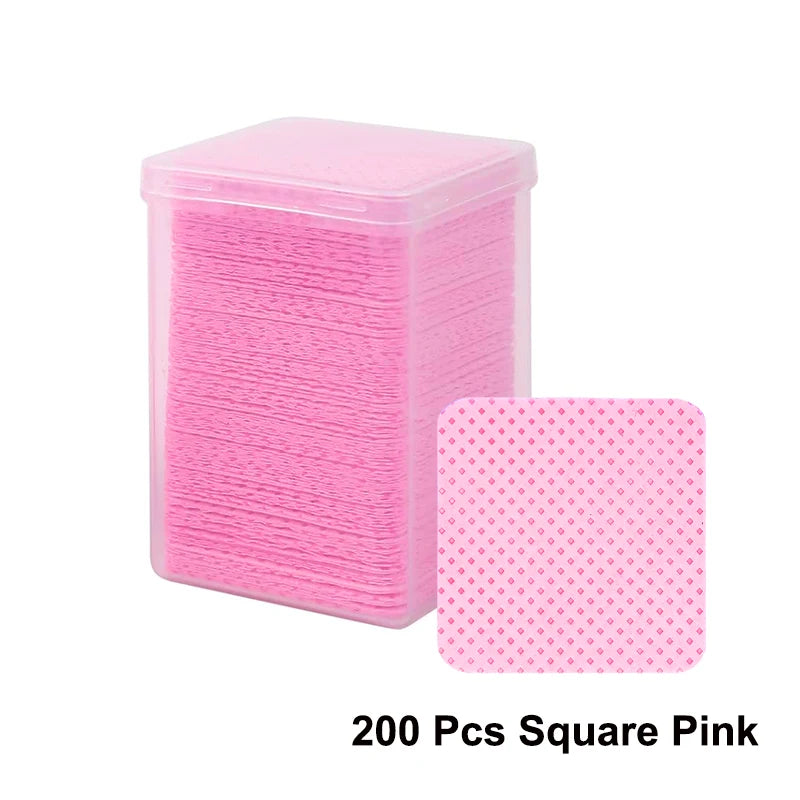 LINMANDA 200 Pieces of Lint-Free Nail Wipes Eyelash Glue Wipes Nail Polish Removal Wipes Suitable for Eyelash Extension Products