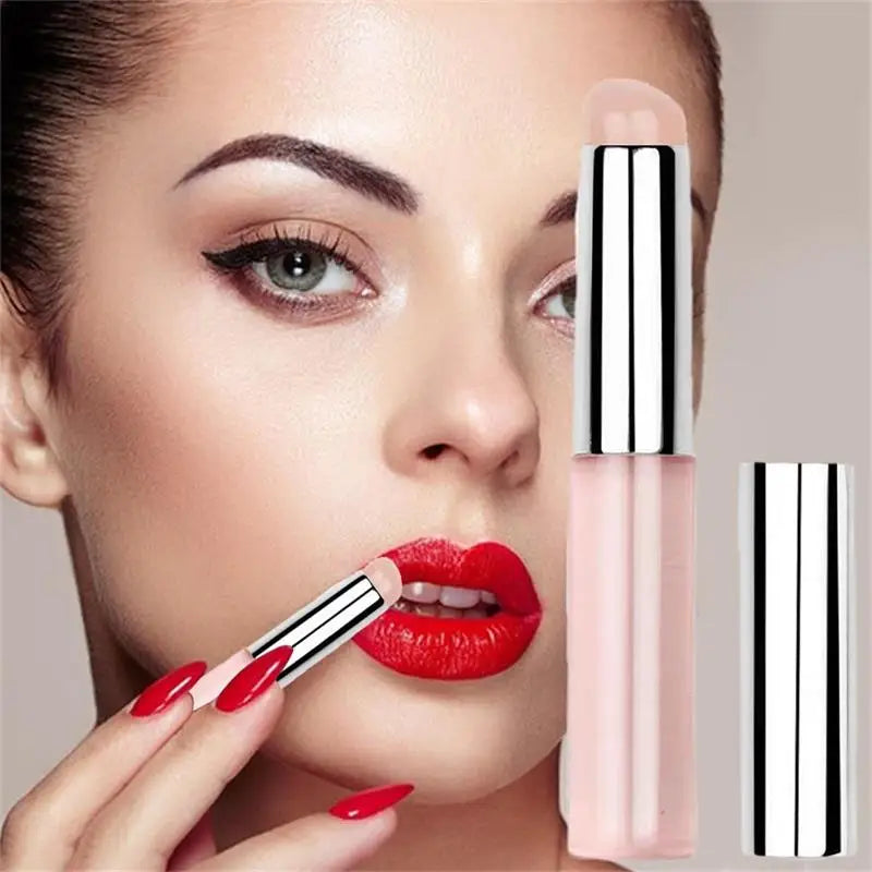 Siliconemakeup Brush With Cover Cap Lip Brushes Reusable Portable Lip Brush for Lip Balm, Lip Gloss and Lip Stick Dust-proof