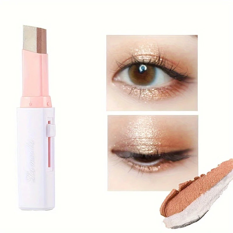 Double Color Eyeshadow Stick Pearlescent Eyeshadow Pencil Glitter Liner Highlighter Multicolor Eye Shadow Eyes Makeup Cosmetics